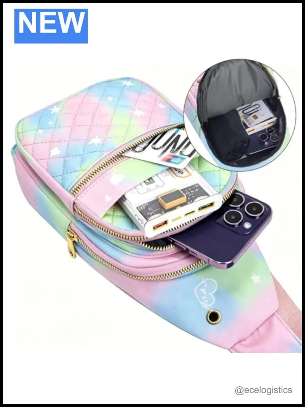 Nylon Sling Backpack Crossbody Bag Adjustable Shoulder Strap